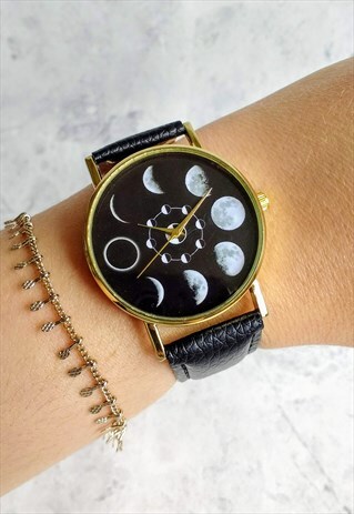 CELESTIAL LUNAR MOON WATCH BLACK