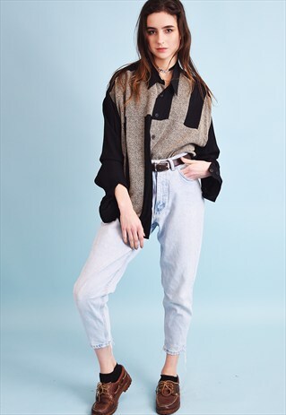 COOL 90'S RETRO OVERSIZED SHIRT BLOUSE TOP