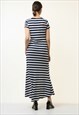 00S POLO RALPH LAUREN STRIPED MAXI COTTON DRESS 4733