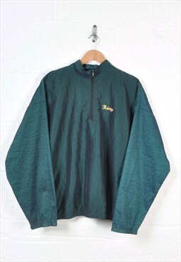 Vintage Festival 1/4 Zip Shell Suit Jacket Green XL