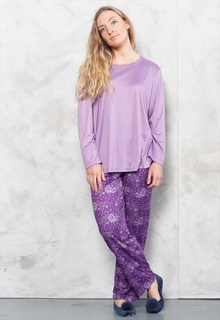 VINTAGE 90S PYJAMAS SET PURPLE