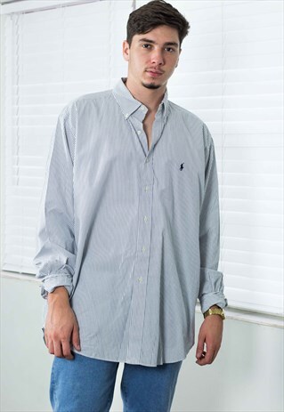 VINTAGE POLO RALPH LAUREN SHIRT LOGO 90S XL 9.8