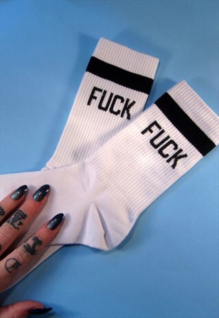 SWEAR WORD FUCK STRIPE SOCKS