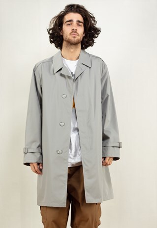 VINTAGE 90'S GREY MAC COAT