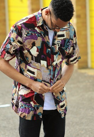 VINTAGE // 80'S // PATTERNED SHIRT