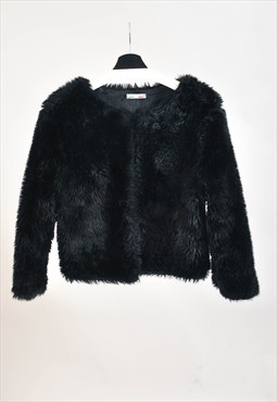 Vintage 00s faux fur jacket in black