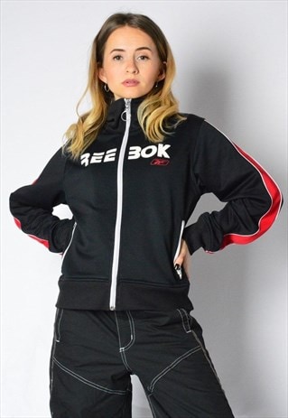 VINTAGE 90S BLACK REEBOK TRACK JACKET