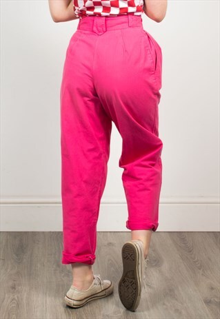 VINTAGE 90'S HOT PINK TAPERED TROUSERS