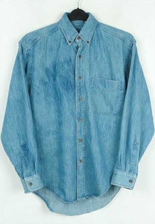 CASUAL DENIM BUTTON UP LONG SLEEVE MADE CANADA SHIRT OXFORD