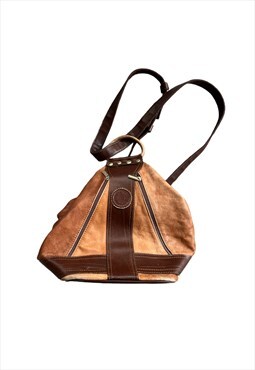 Vintage 00s Borgo Giovanni brown leather shoulder bag