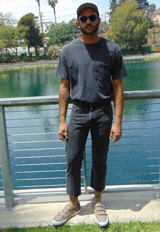 90S CLASSIC HIGH RISE FADED BLACK CROPPED JEANS 30
