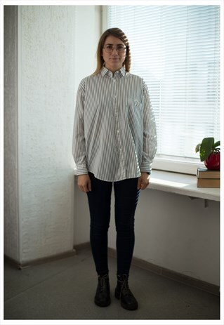 VINTAGE 90'S WHITE STRIPPED SHIRT