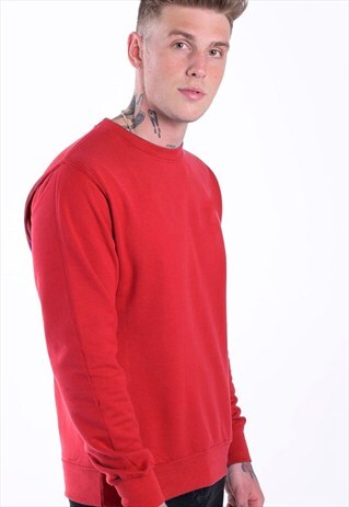 ESSENTIAL BLANK JUMPER SWEATER PULLOVER - FIRE RED