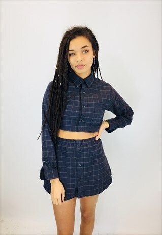VINTAGE REWORK FLANNEL TWO PIECE SKIRT & TOP