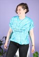 VINTAGE TIE-DYE T-SHIRT 1990S IN BLUE BERMUDA PRINT