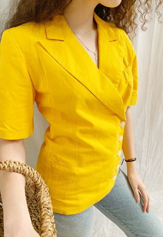 VINTAGE 80S LE CITRON SHORTSLEEVE BLAZER JACKET MINIMALIST