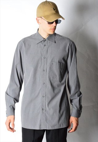 VINTAGE 90S GREY MINIMALIST LONG SLEEVE SHIRT