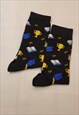 READING PATTERN COZY SOCKS (ONE SIZE) IN BLACK COLOR