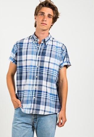 VINTAGE 80S TOMMY HILFIGER SHORT SLEEVE SHIRT / S3063