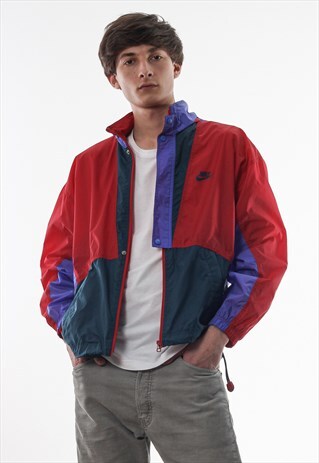VINTAGE NIKE TRACKSUIT WINDBREAKER 90S RED PURPLE BLUE