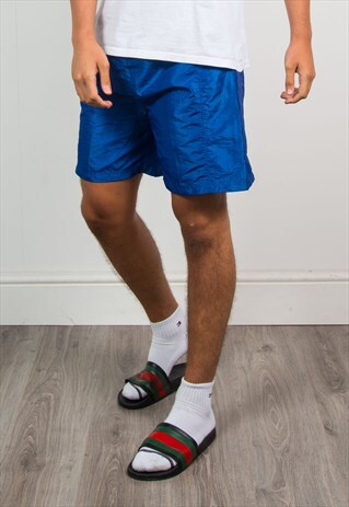 VINTAGE SHINY BLUE SPORTS SHORTS