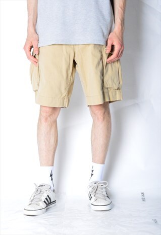 VINTAGE 90S BEIGE RALPH LAUREN CARGO SHORTS