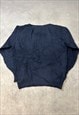 VINTAGE KNITTED JUMPER WOOL PATTERNED GRANDAD SWEATER