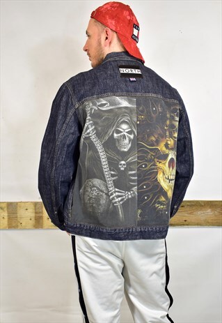 NORTH CUSTOM REWORKED REAPER SKULL FESTIVAL DENIM JACKET