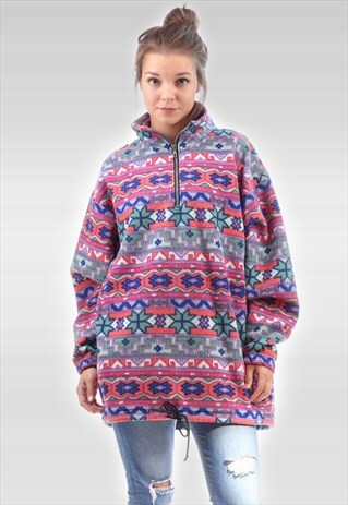 AZTEC FLEECE TURTLENECK JUMPER