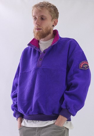 VINTAGE MENS ZIENER POLARTEC FLEECE HALF ZIP PULLOVER JACKET