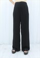 90s Vintage Black High Waisted Trousers 