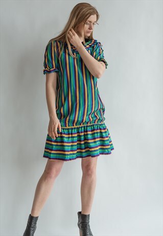 VINTAGE 80S FUNKY STRIPE DRESS