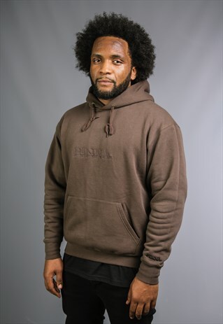 PINNA EMBROIDERED HOODIE - BROWN / CHESTNUT