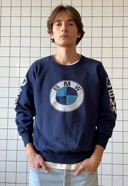 Vintage BMW Sweatshirt Crew Neck 80s Graphic Pullover