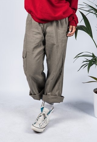 VINTAGE 1990S TROUSERS IN KHAKI GREEN