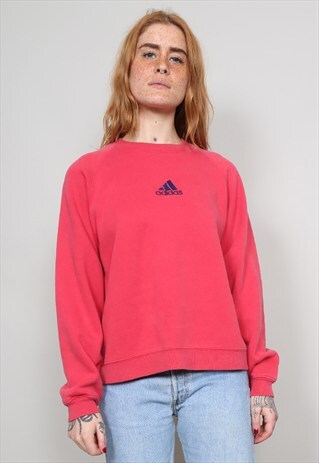 VINTAGE 90'S OVERSIZED BERRY RED ADIDAS SWEATER