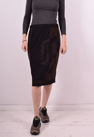 FENDI WOMENS VINTAGE SKIRT W32 BLACK 90'S