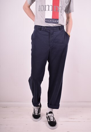 BURBERRY MENS VINTAGE TROUSERS W38 L31 BLUE 90'S