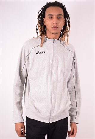 ASICS MENS VINTAGE TRACKSUIT TOP JACKET XXL GREY 90S