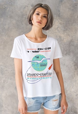 WOMEN IN SPACE T SHIRT JAPANESE GEEK ASTRONOMY SCIENCE TEE