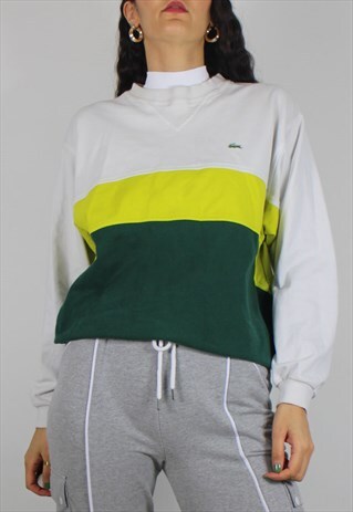 VINTAGE LACOSTE SWEATSHIRT JUMPER W LOGO FRONT