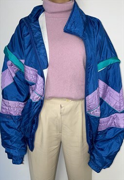 Super Cool 80's Original Vintage Blue Pink Sports Jacket