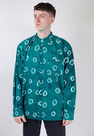 VINTAGE 90S GREEN PATTERNED SHIRT