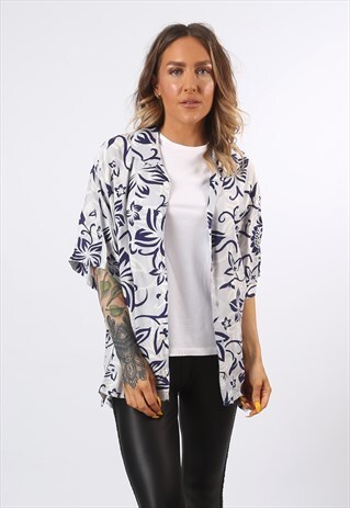 PRINT PATTERNED SHIRT OVERSIZED FESTIVAL UK 14 - 16 (73H)
