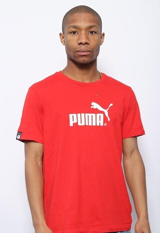 VINTAGE PUMA LOGO T-SHIRT RED