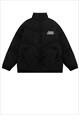 Glove pockets bomber jacket grunge retro puffer in black