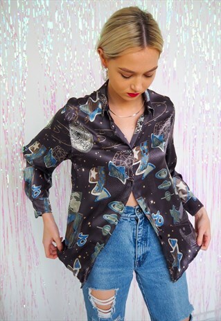 VINTAGE GALAXY BUTTON UP SHIRT