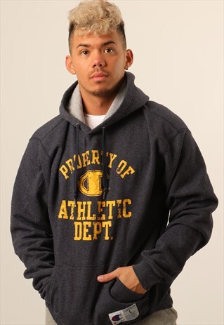 VINTAGE CHAMPION PRINTED LOGO HOODIE