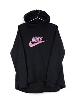 Vintage Nike Hoodie in black with Pink logo M