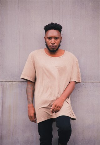OC OVERSIZED HUNG T-SHIRT - CHOCOLATE WASH